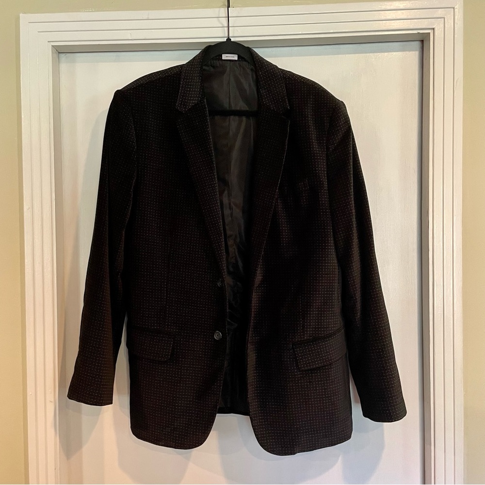 Black Velvet Sport Coat - Calvin Klein - Slim Fit - Second Hand-Great Co…